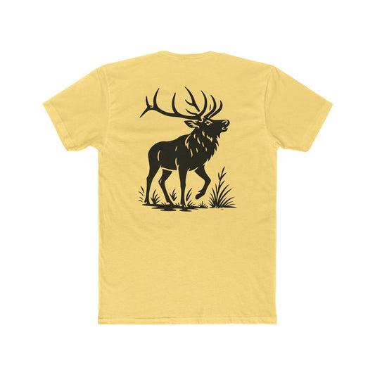 Yellow t-shirt with graphic design of an elk #yellow