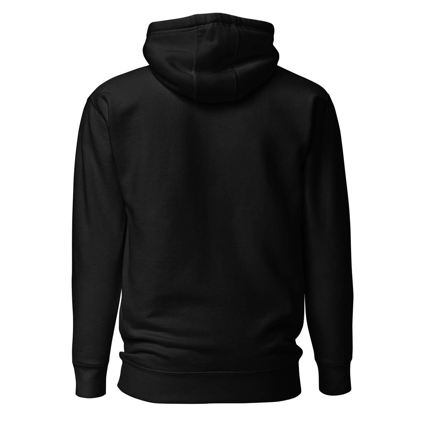 Black hoodie with rounded box graphic of the words country enough in a cream and maroon design #black