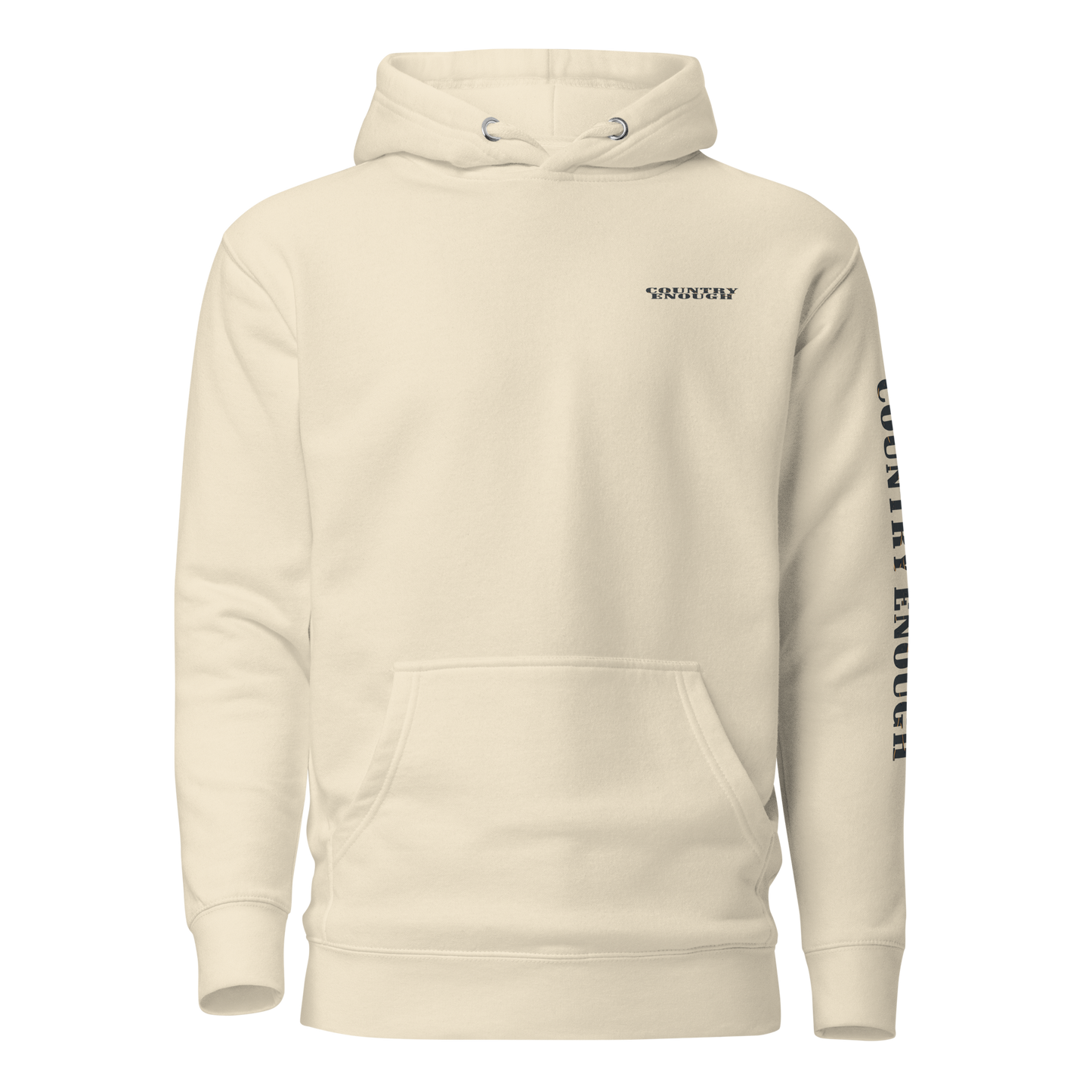 Bone hoodie with diamond shape graphic including a bucking horse and rider #bone