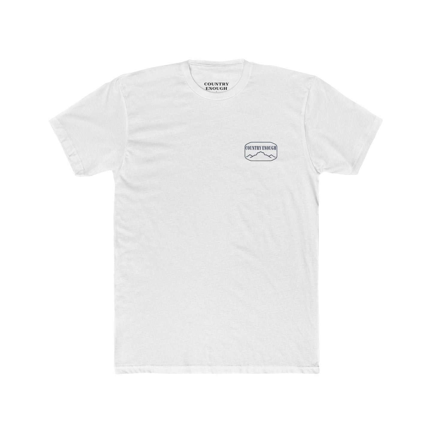 White t-shirt with cross, cacti, and mountains graphic #white