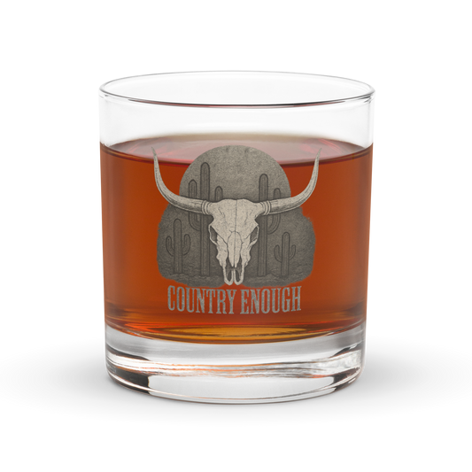 Longhorn Silhouette Rocks Glass