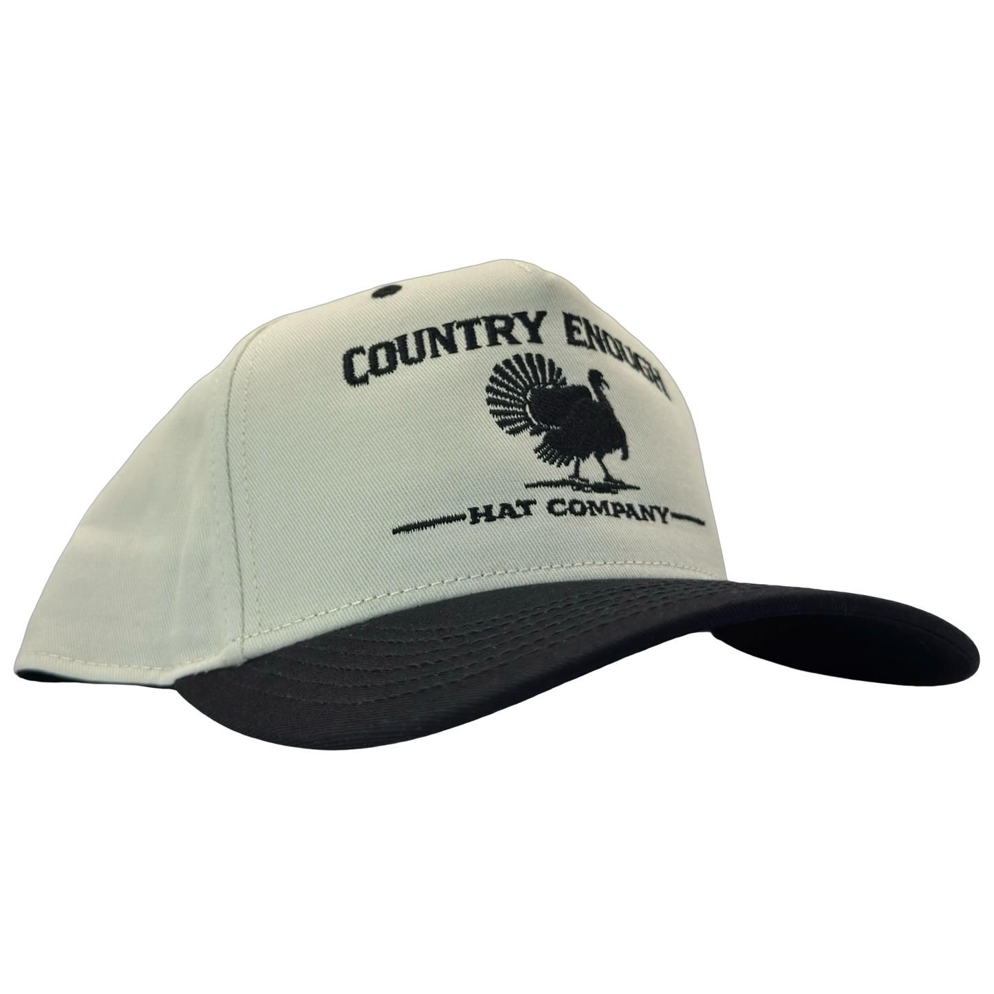 legacy heritage hta snapback hat with the words country enough hat company and a graphic of a turkey #black