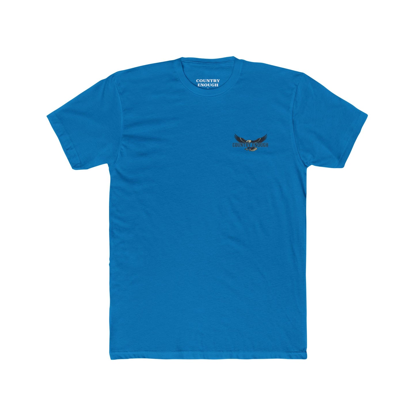 Turquoise t-shirt featuring graphic of an eagle, mountains, and the words American Frontier Est 1776 #turquoise