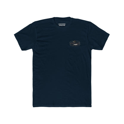 Midnight Navy t-shirt with a graphic of a duck wearing a cowboy hat and bandana with rope border and the words you missed #midnightnavy