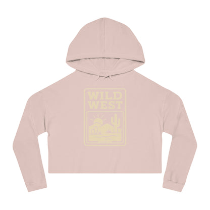 Pale Pink hoodie with sunset, desert landscape, and wild west text graphic #palepink