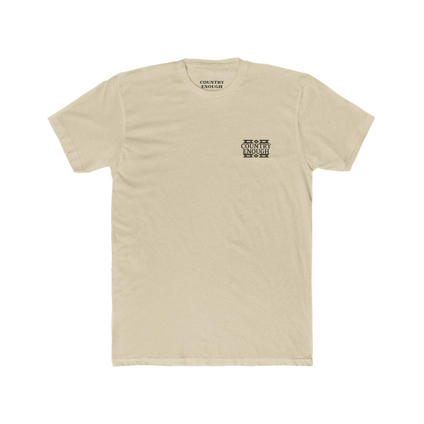 Cream t-shirt with bull and aztec pattern border graphic #cream