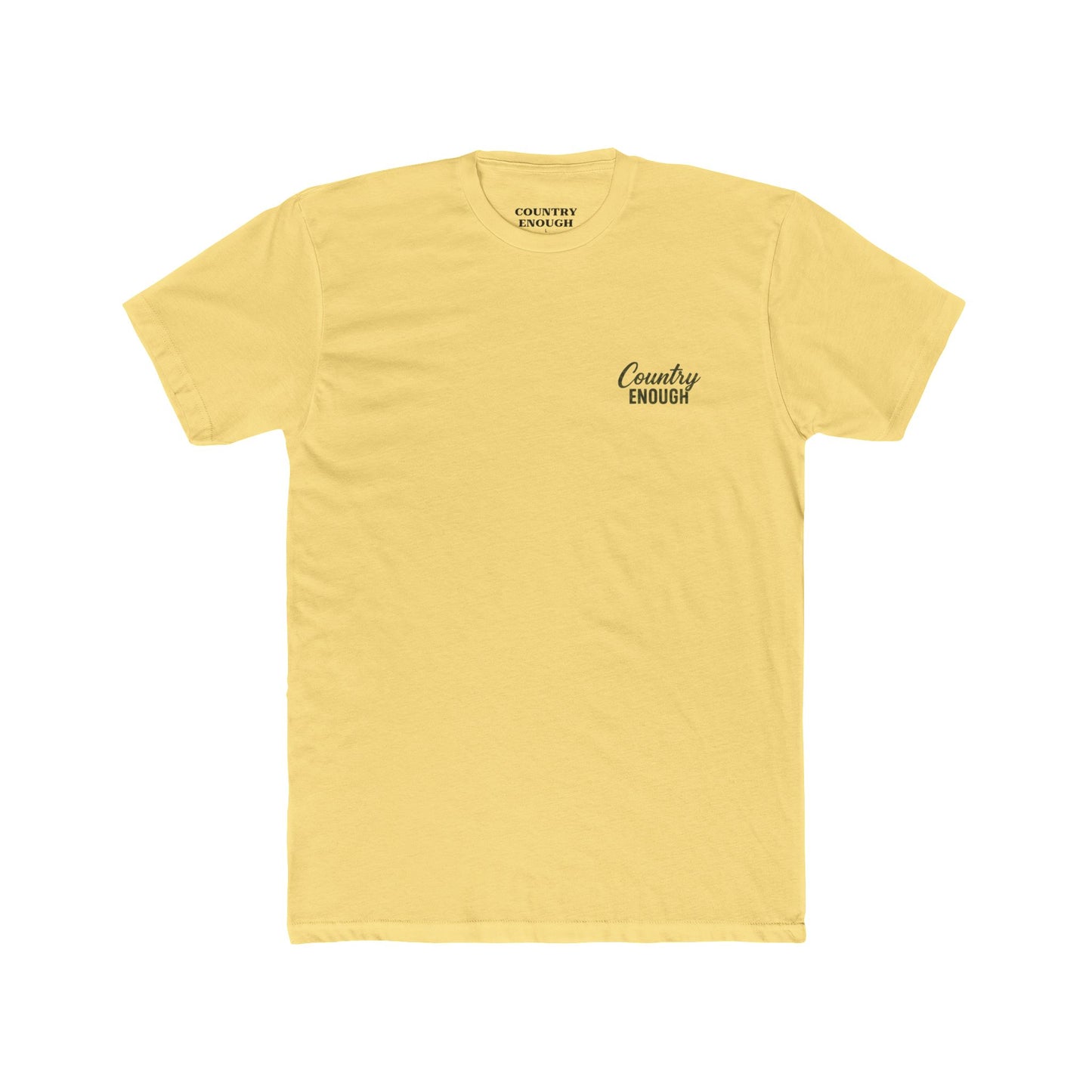 Yellow t-shirt with graphic of a bass and the words country enough #yellow
