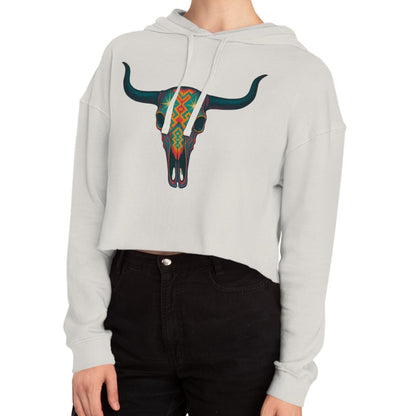 Bone hoodie with a colorful bull skull design #Bone