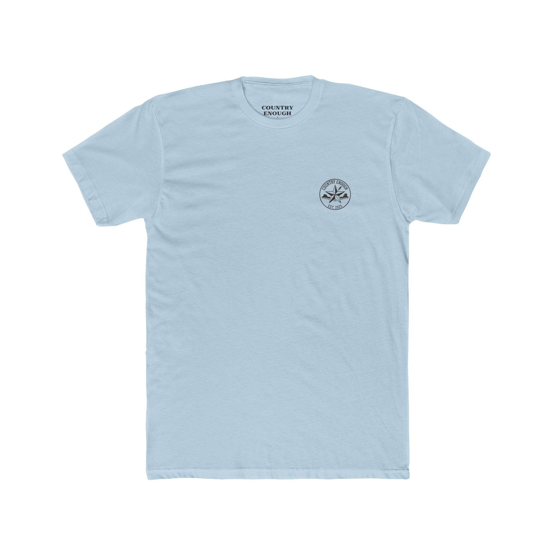 Light Blue t-shirt with star, feather, and mountain graphic design #lightblue