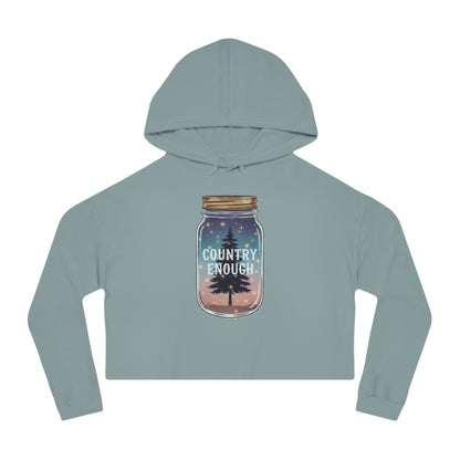Mineral crop hoodie with mason jar, pine trees, and stars graphic #mineral