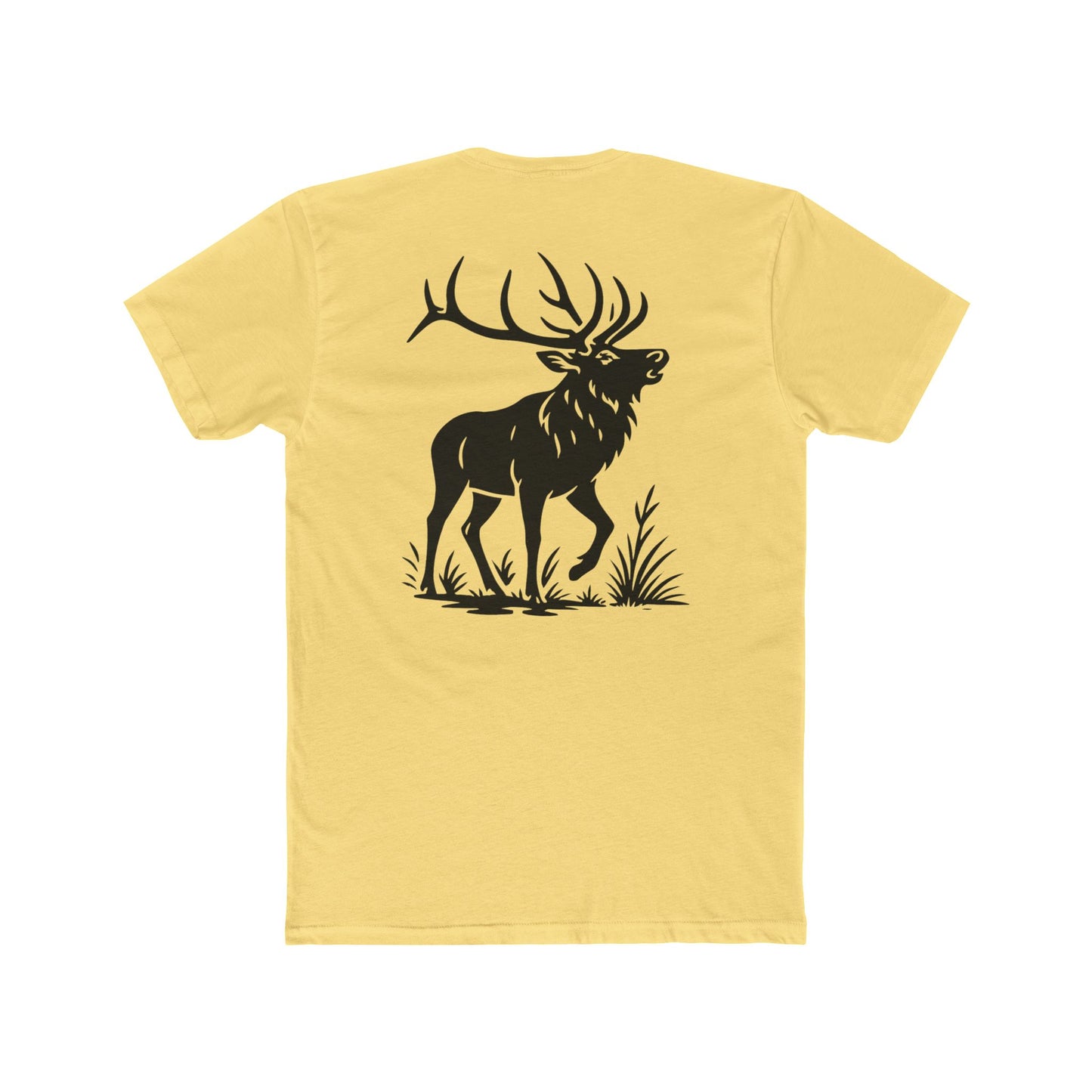 Yellow t-shirt with graphic design of an elk #yellow