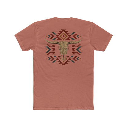 Desert Pink t-shirt with bull skull and aztec print graphic #desertpink
