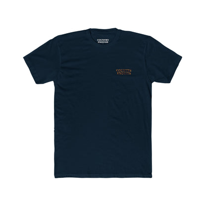 Midnight Navy t-shirt with graphic of a cowboy twirling his lasso on a desert landscape at sundown #midnightnavy