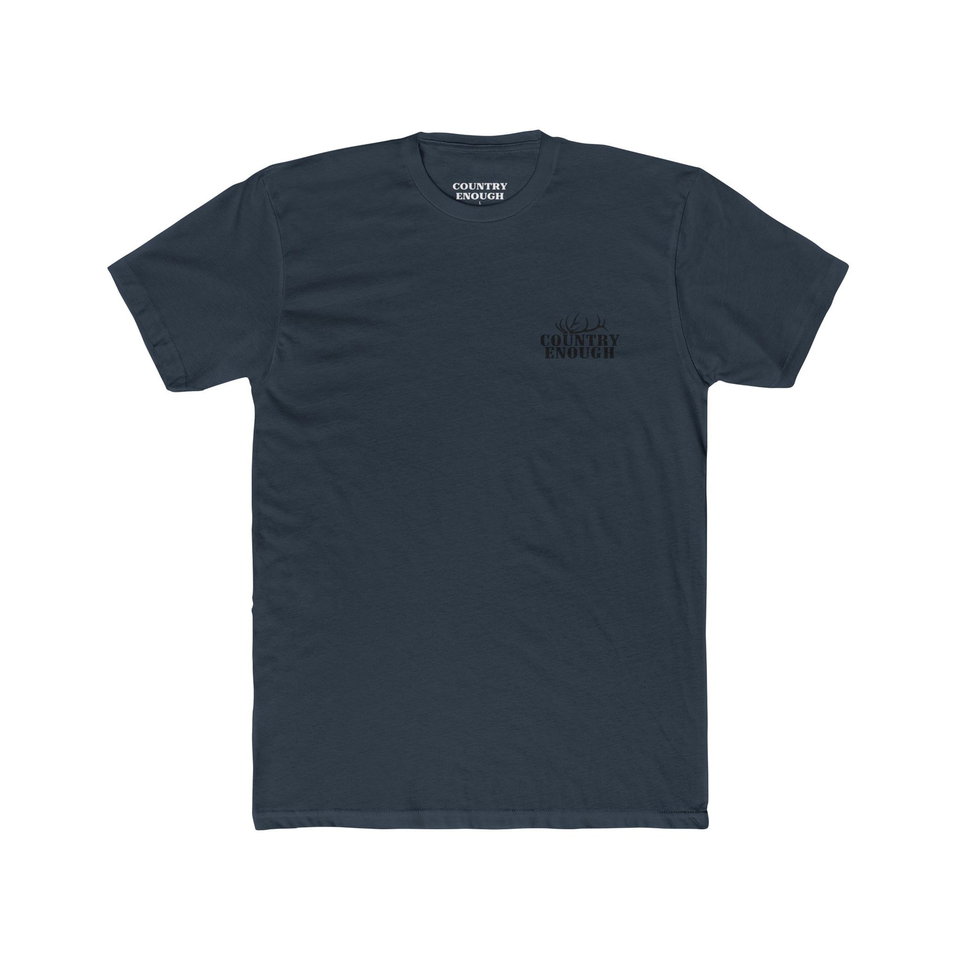 Indigo t-shirt with graphic design of an elk #indigo