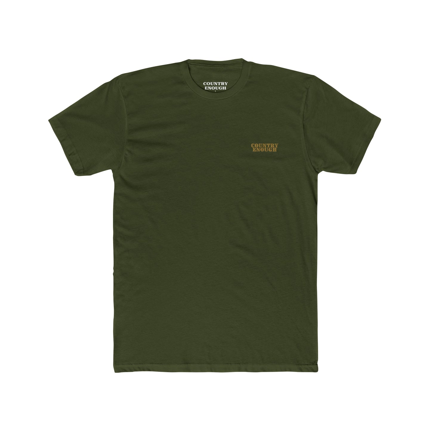 Military Green t-shirt with graphic of an eagle, desert landscape, and the words hold the range #militarygreen
