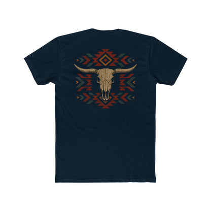 Midnight Navy t-shirt with bull skull and aztec print graphic #midnightnavy