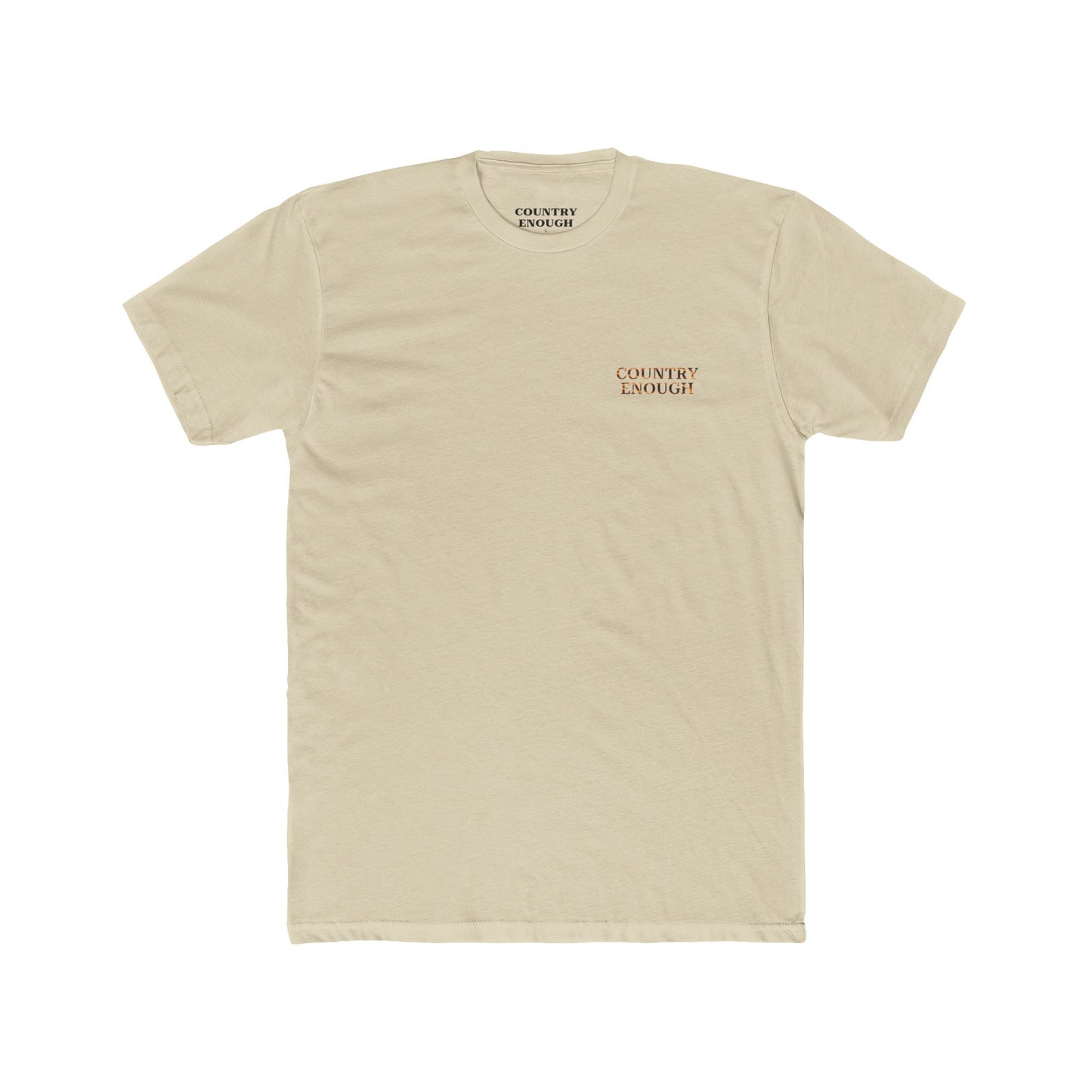 Cream t-shirt with graphic of a cowboy twirling his lasso on a desert landscape at sundown #cream
