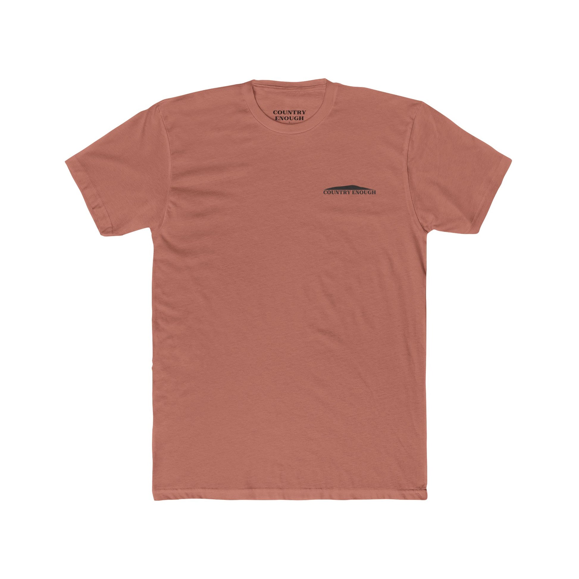 Desert Pink t-shirt with graphic of silhouetted cowboy lassoing and desert landscape #desertpink