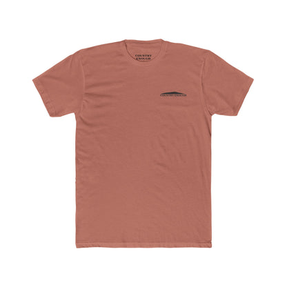Desert Pink t-shirt with graphic of silhouetted cowboy lassoing and desert landscape #desertpink
