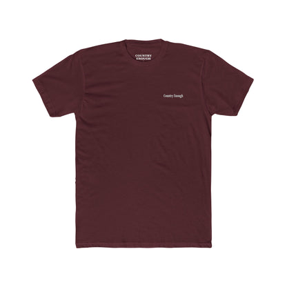 Maroon t-shirt with graphic of buck skull in front of mountains #maroon