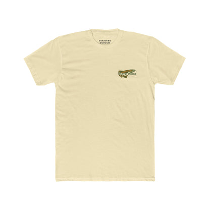 Solid Natural t-shirt with a trout, mountains, trees and water graphic #solidnatural