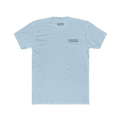 Light Blue t-shirt with graphic of a bass jumping out of mountainside water #lightblue