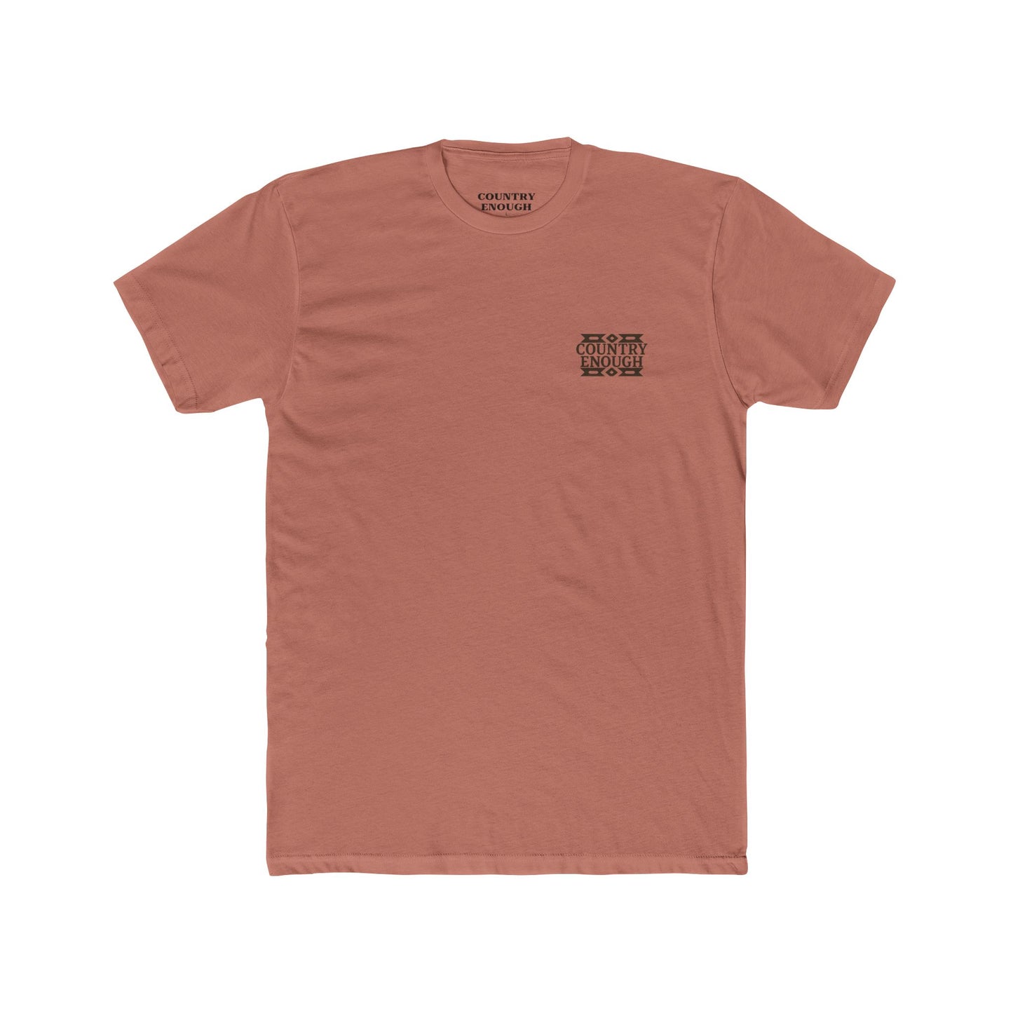 Desert Pink t-shirt with bull and aztec pattern border graphic #desertpink