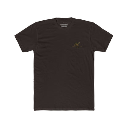 Dark Brown t-shirt with graphic of pronghorn and windmill over an open range #darkbrown