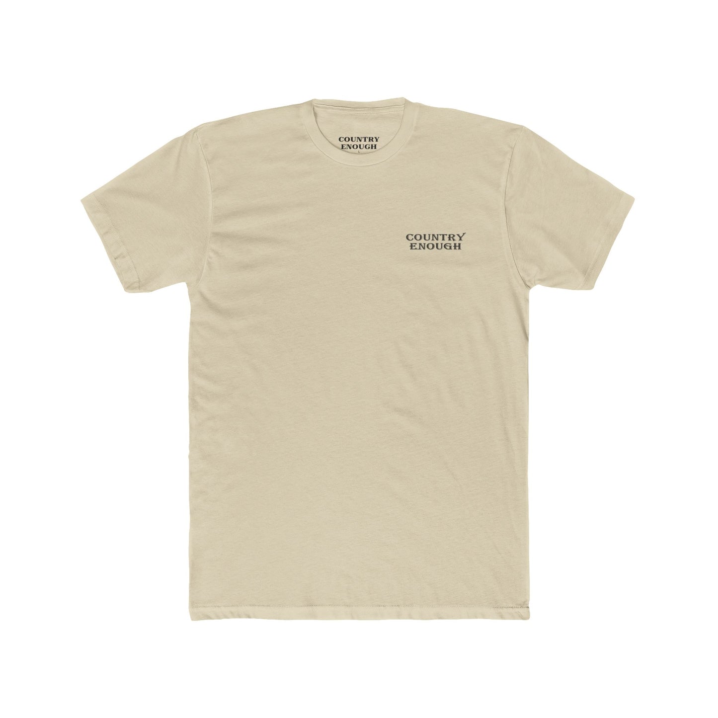 Cream t-shirt with graphic of a bass jumping out of mountainside water #cream