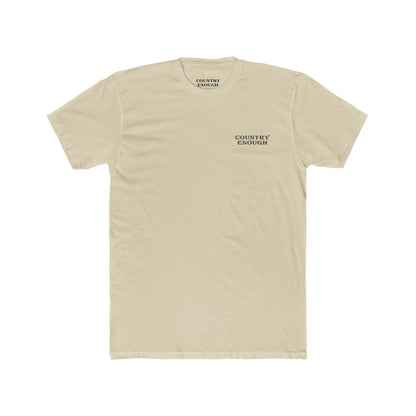 Cream t-shirt with graphic of a bass jumping out of mountainside water #cream