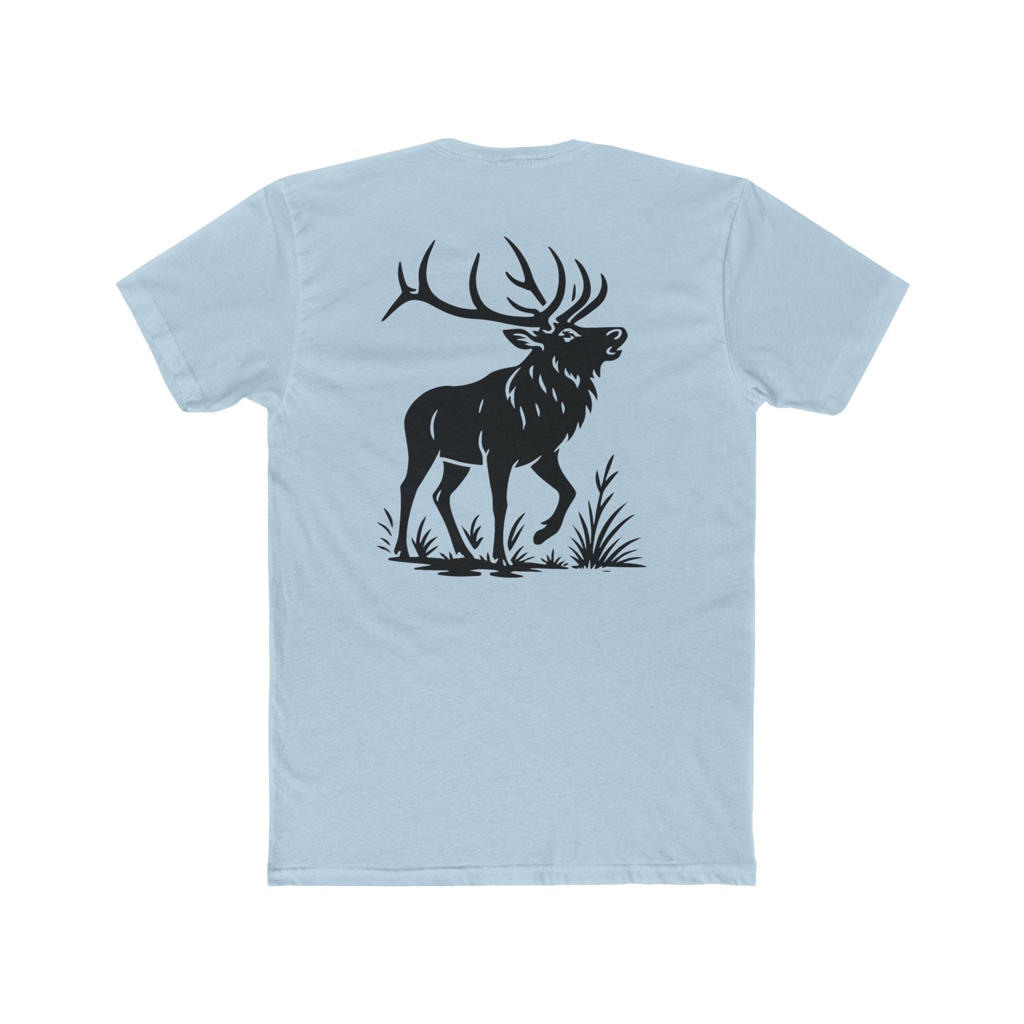 Light Blue t-shirt with graphic design of an elk #lightblue