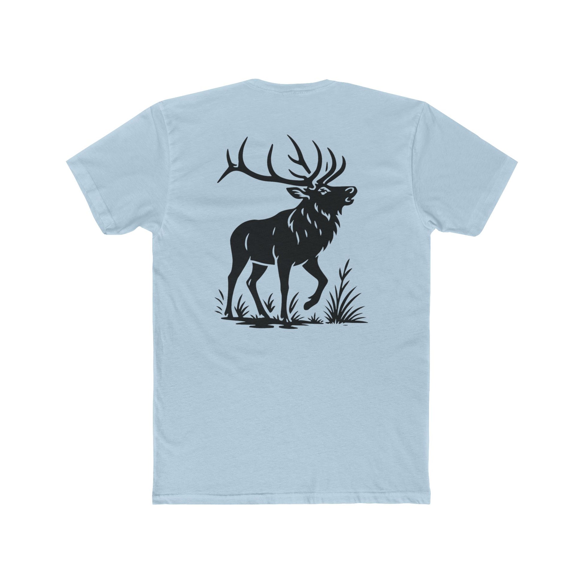 Light Blue t-shirt with graphic design of an elk #lightblue