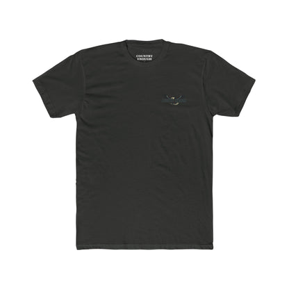 Vintage Black t-shirt featuring graphic of an eagle, mountains, and the words American Frontier Est 1776 #vintageblack