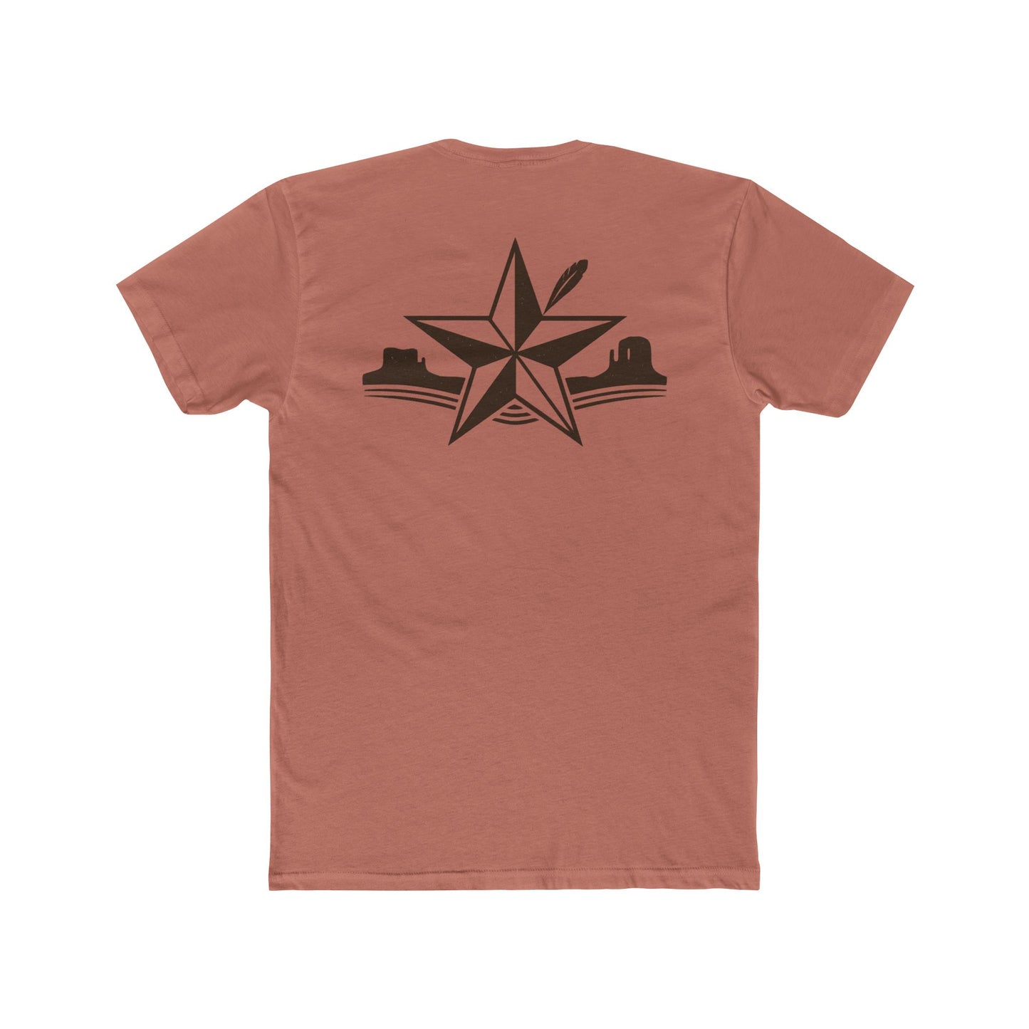 Desert Pink t-shirt with star, feather, and mountain graphic design #desertpink