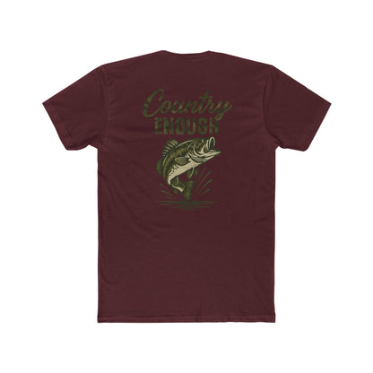 Maroon t-shirt with graphic of a bass and the words country enough #maroon