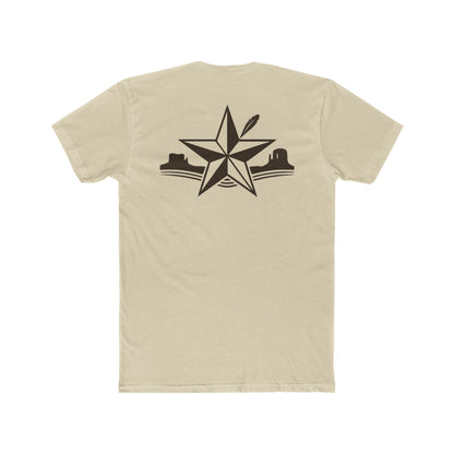 Cream t-shirt with star, feather, and mountain graphic design #cream