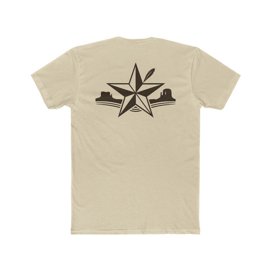 Cream t-shirt with star, feather, and mountain graphic design #cream