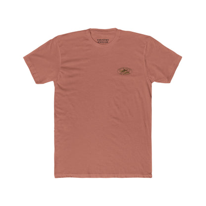 Desert Pink t-shirt with a graphic of a cowboy on a horse and 'Get Western' text #desertpink