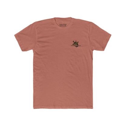 Desert Pink t-shirt with graphic of pronghorn and windmill over an open range #desertpink