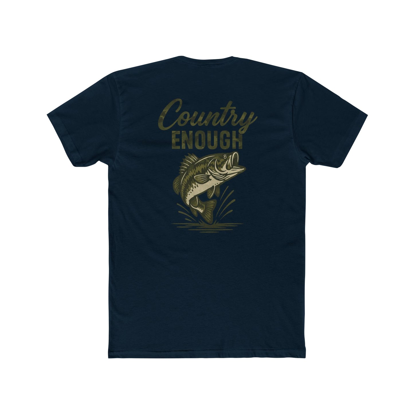 Midnight Navy t-shirt with graphic of a bass and the words country enough #midnightnavy