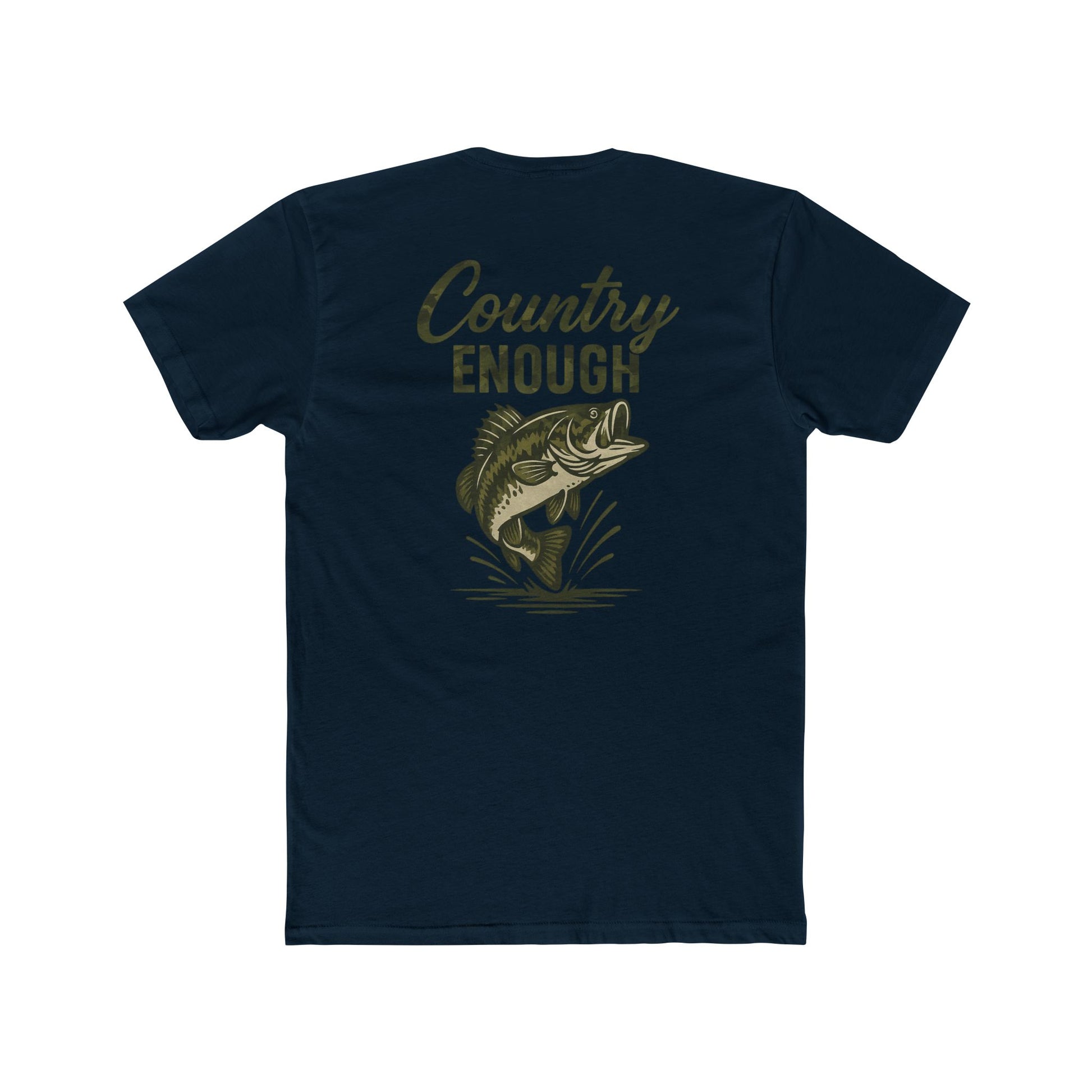 Midnight Navy t-shirt with graphic of a bass and the words country enough #midnightnavy