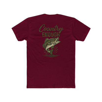 Cardinal Red t-shirt with graphic of a bass and the words country enough #cardinalred