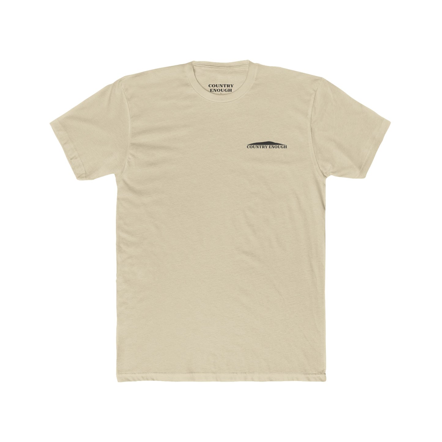 Cream t-shirt with graphic of silhouetted cowboy lassoing and desert landscape #cream