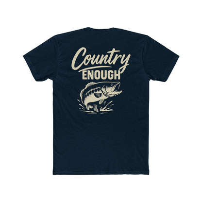 Midnight Navy t-shirt with graphic of a leaping bass and the words country enough #midnightnavy