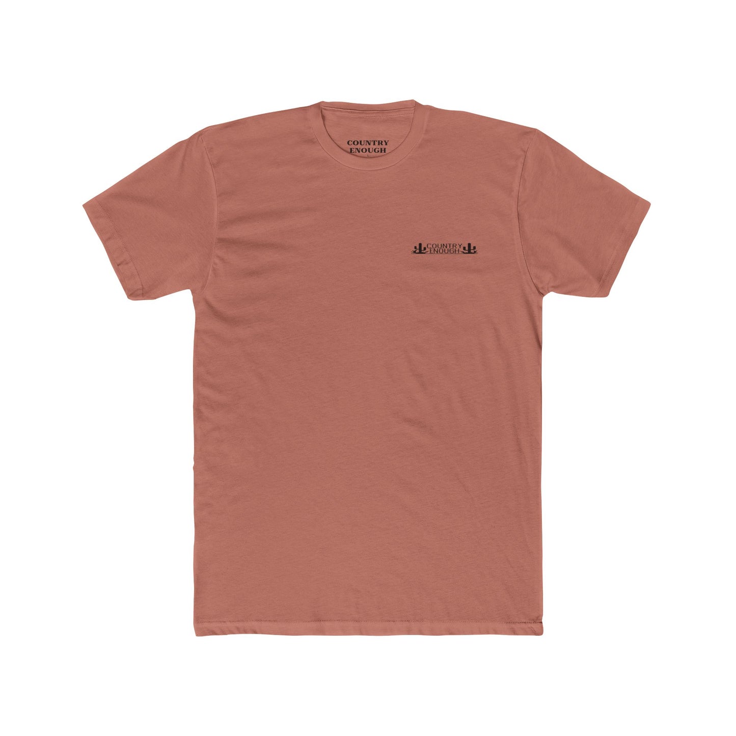 Desert Pink t-shirt with mountain peaks, an open road, and desert cacti graphic #desertpink