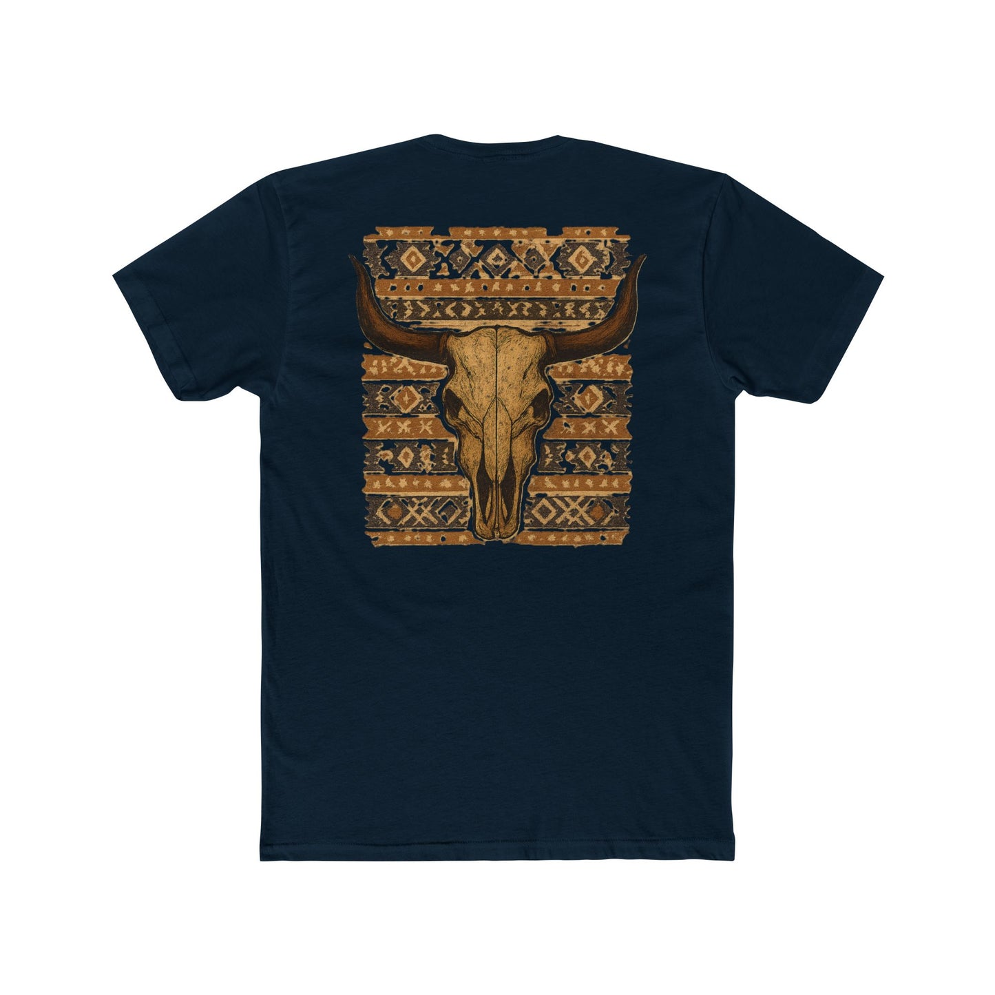 Midnight Navy t-shirt with bull skull and aztec pattern graphic #midnightnavy