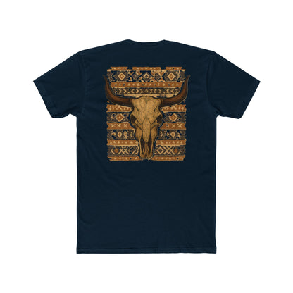 Midnight Navy t-shirt with bull skull and aztec pattern graphic #midnightnavy
