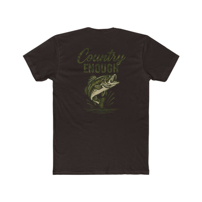 Dark Brown t-shirt with graphic of a bass and the words country enough #darkbrown