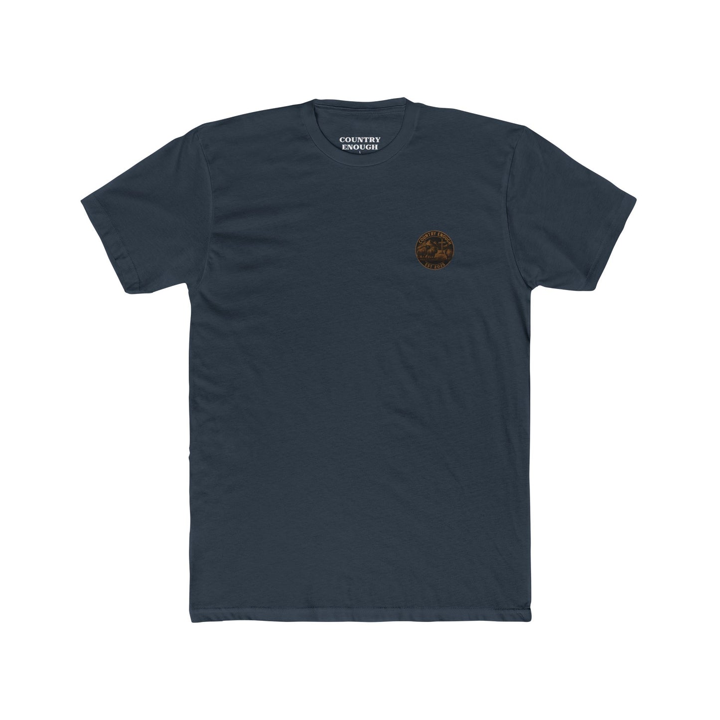 Indigo t-shirt with bison staring at a cross on the plains by the mountains #indigo