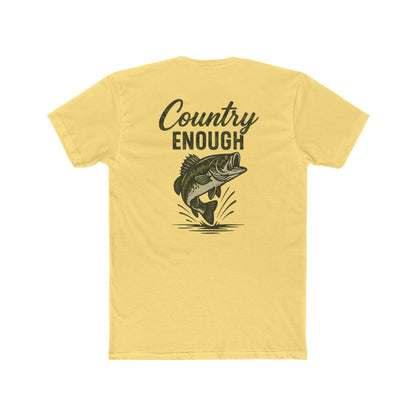 Yellow t-shirt with graphic of a bass and the words country enough #yellow